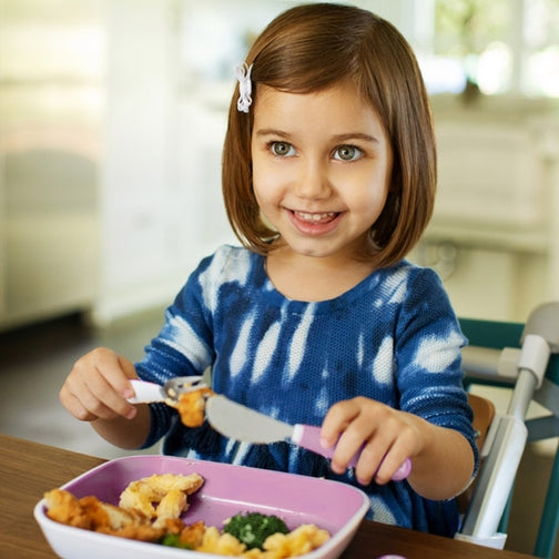 Munchkin 3pk Splash Fork Knife Spoon-Purple