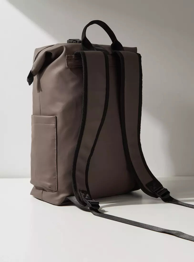 Max Solid Backpack with Zipper Closure and Side Pocket