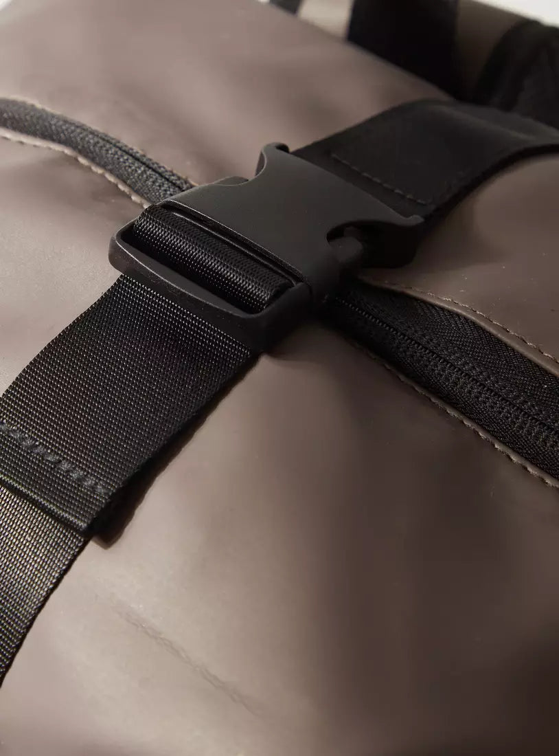 Max Solid Backpack with Zipper Closure and Side Pocket