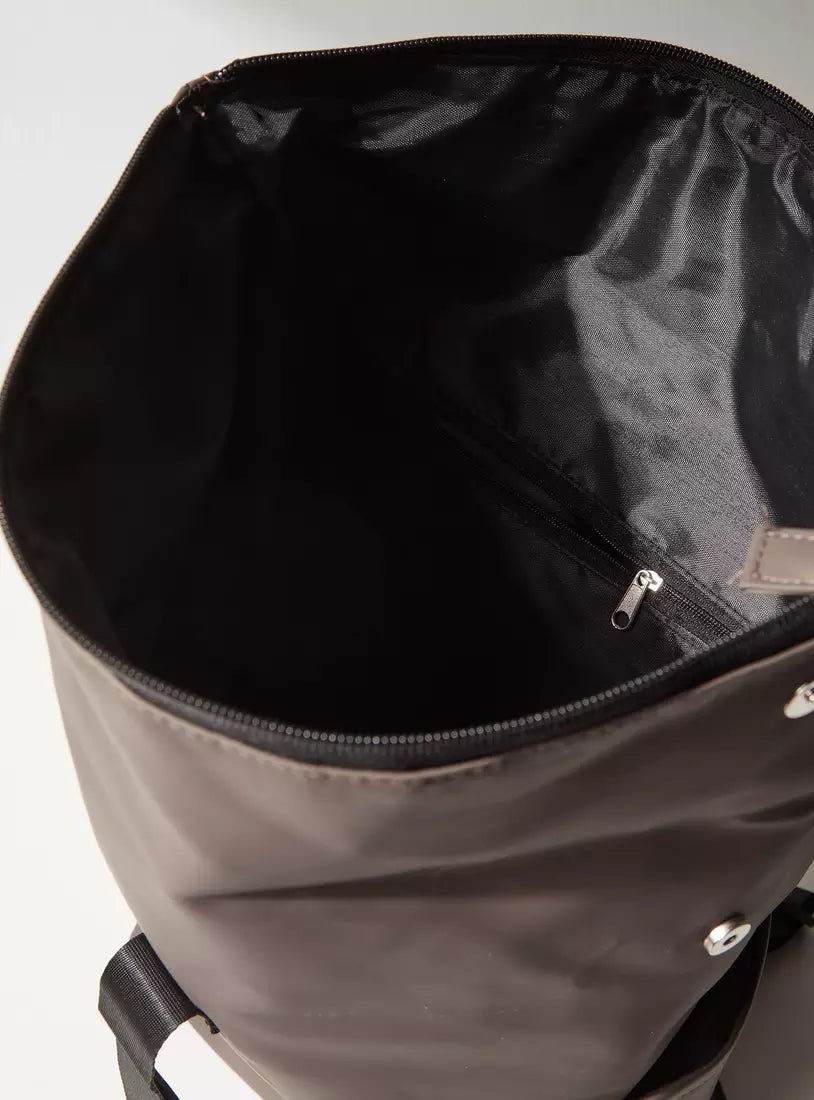 Max Solid Backpack with Zipper Closure and Side Pocket