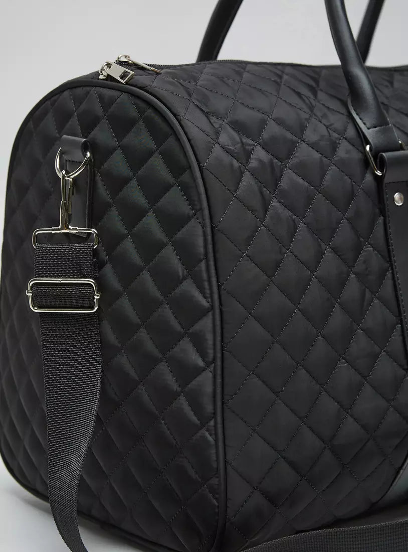 Max Quilted Duffel Bag with Double Handles and Zip Closure