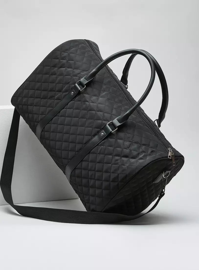Max Quilted Duffel Bag with Double Handles and Zip Closure