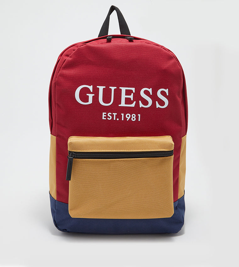 Guess Chromatic Color Block Zippered Backpack