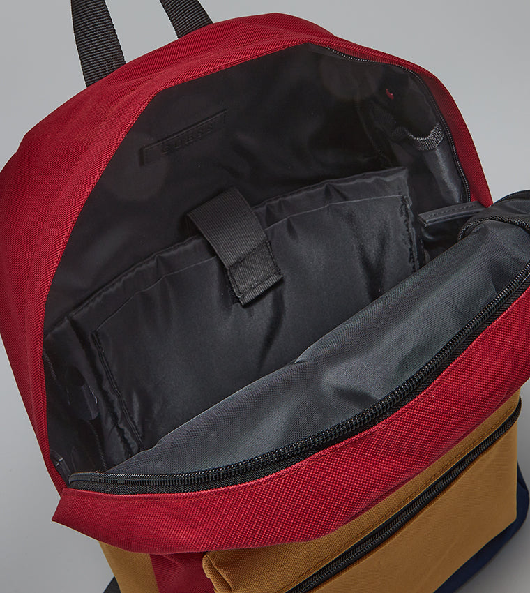 Guess Chromatic Color Block Zippered Backpack