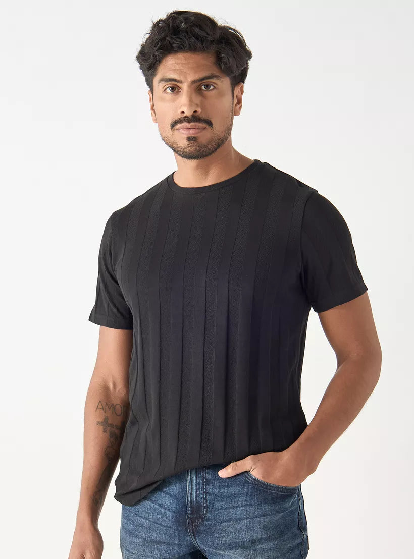 Splash Iconic Stripe Textured T-shirt