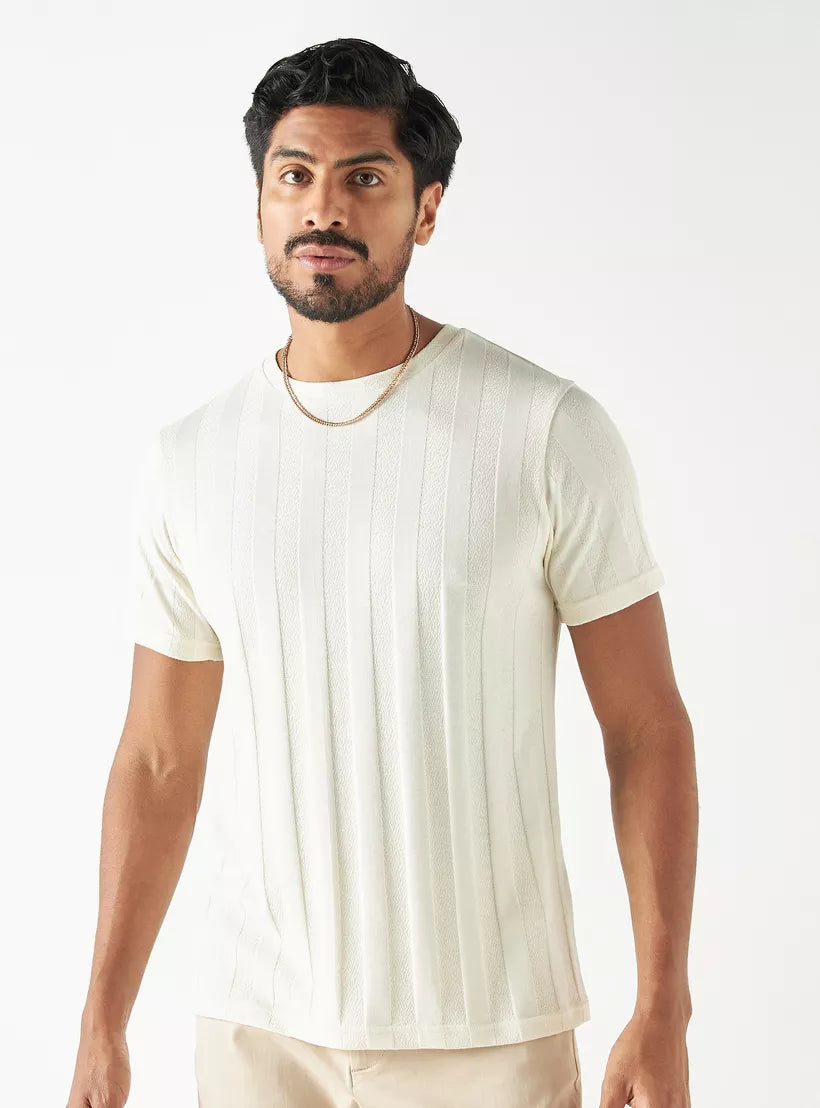 Splash Iconic Stripe Textured T-shirt