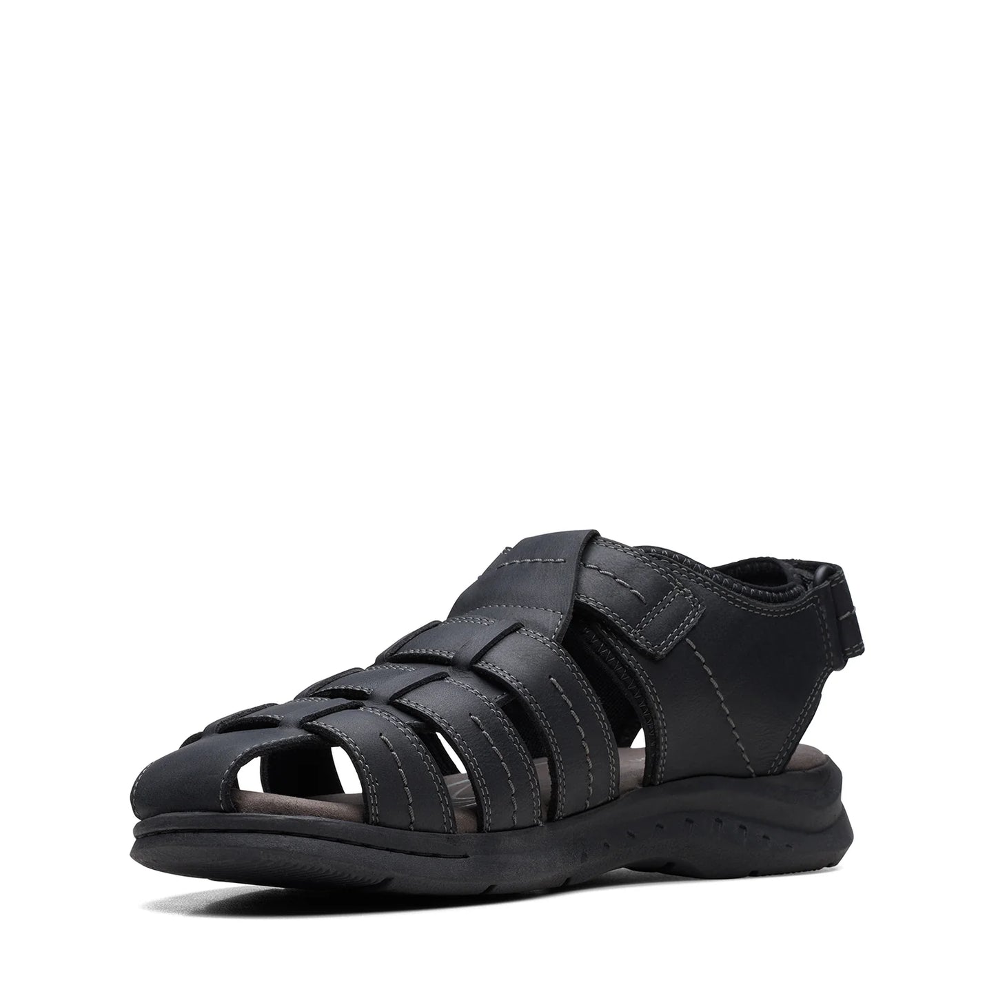 Clarks Mens - Walkford Fish Black Tumbled