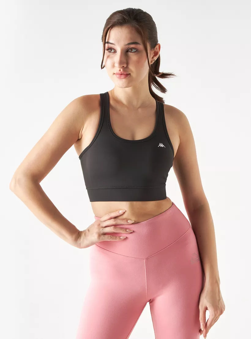 Kappa Logo Print Racerback Sports Bra