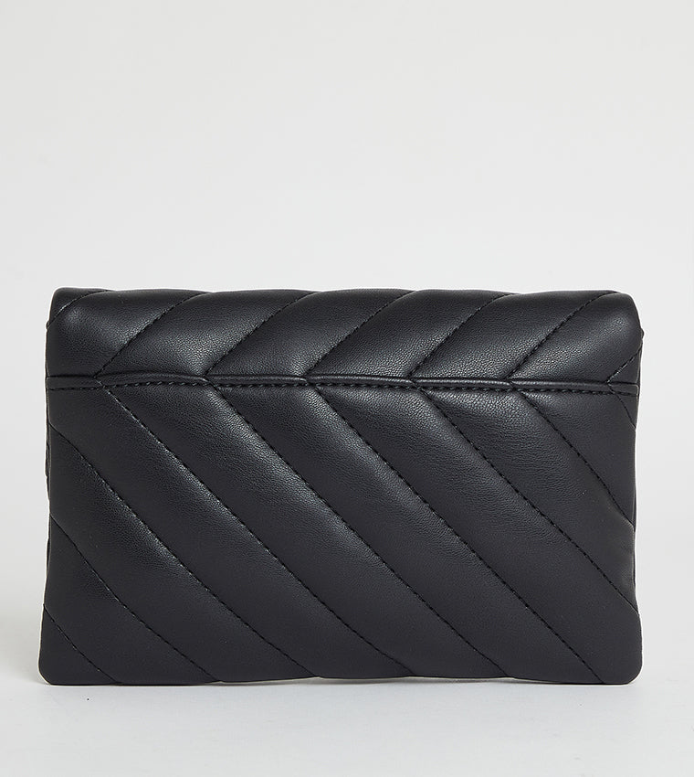 Hugo LIZZIE Quilted Logo Metal Clutch
