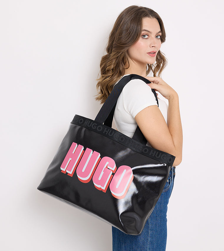 Hugo Logo Printed Tote Bag