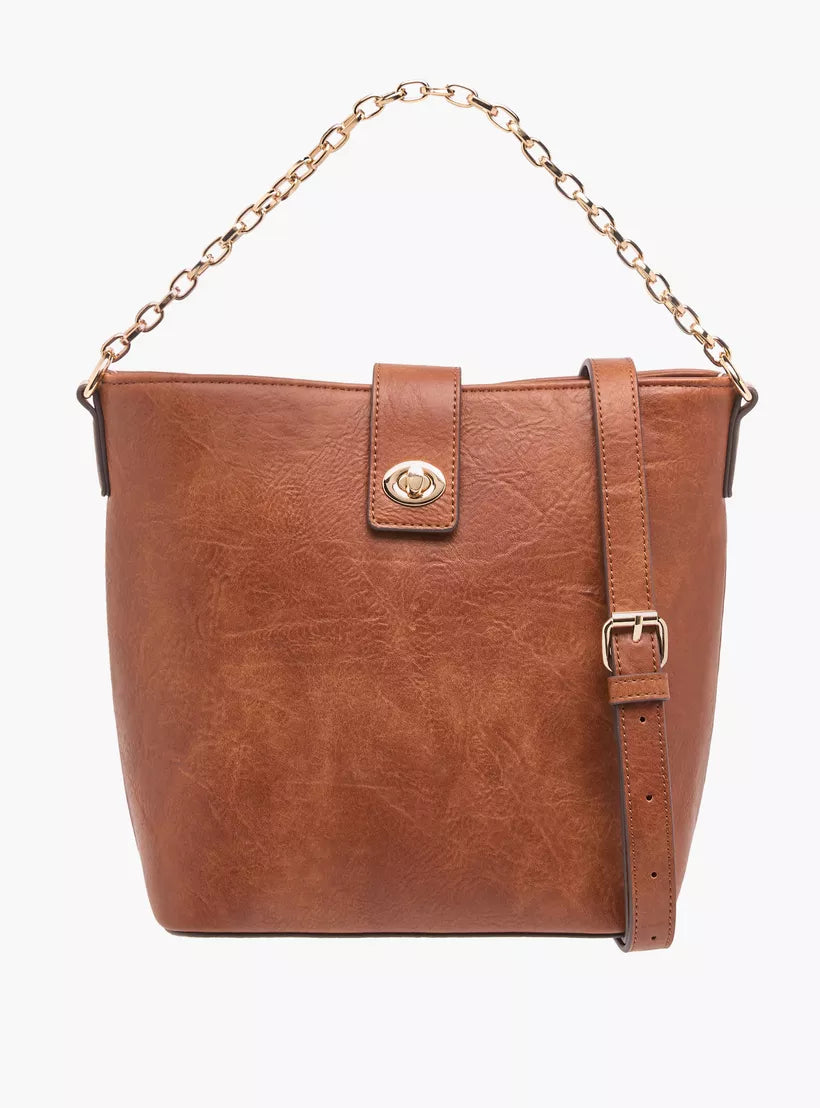 Flora Bella Textured Shoulder Bag with Detachable Strap