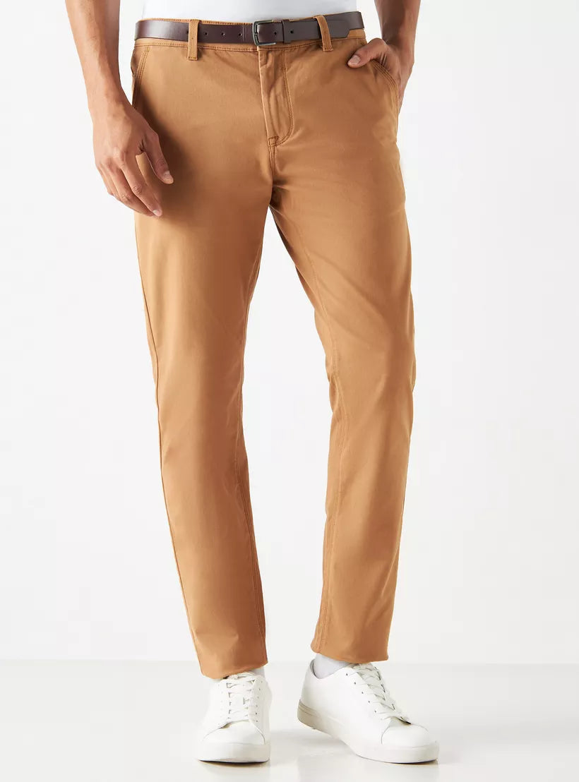 Splash Slim Fit Belted Chino Pants