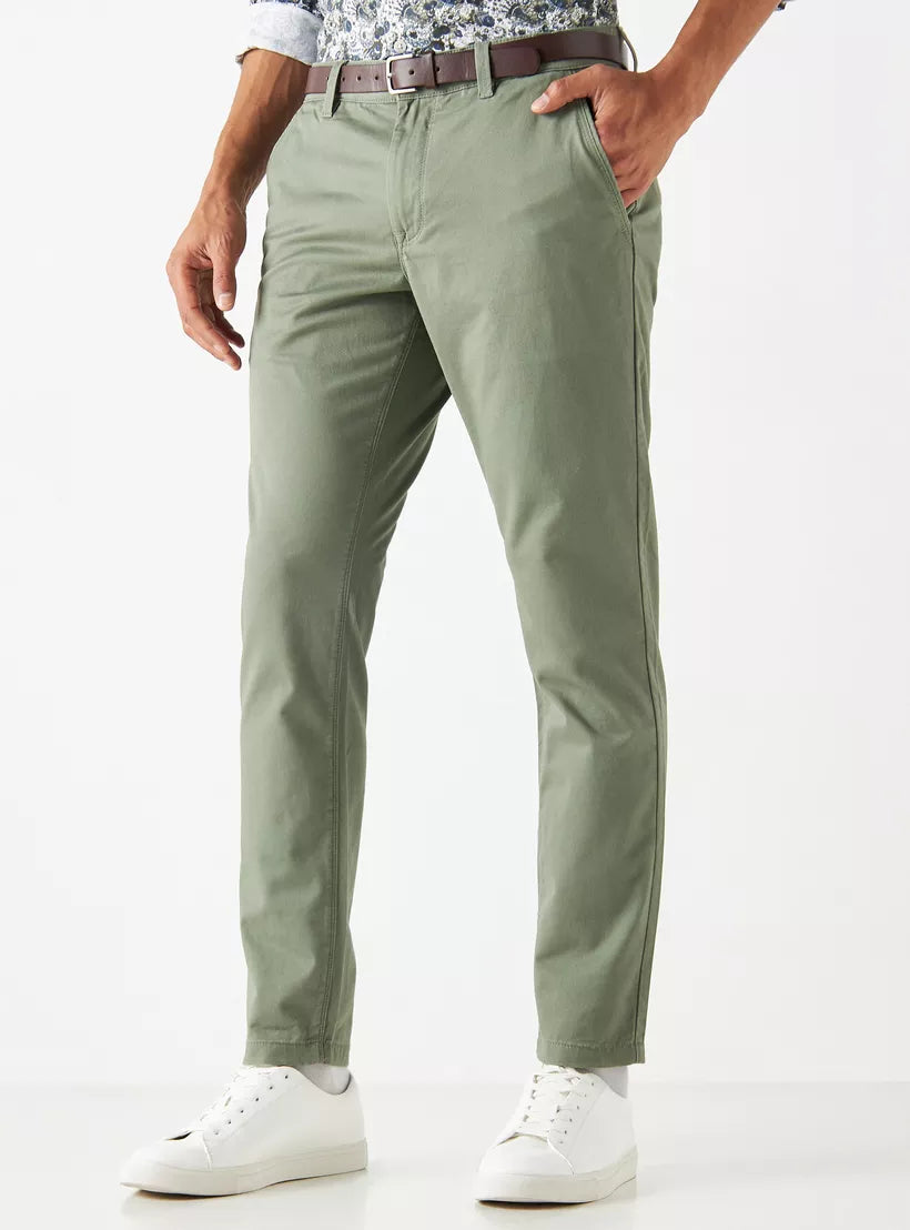 Splash Slim Fit Belted Chino Pants