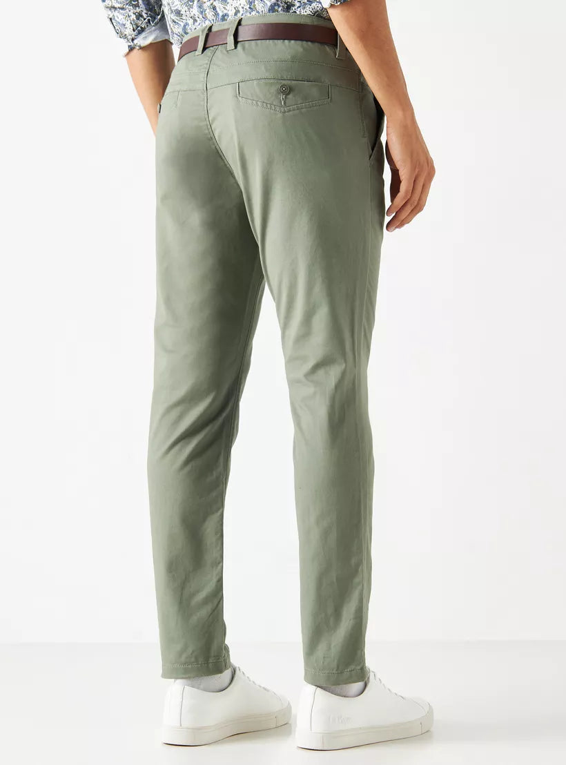 Splash Slim Fit Belted Chino Pants