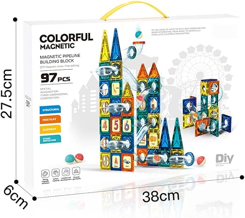 JOYTECHS Magnetic Tiles Marble Run