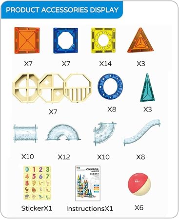 JOYTECHS Magnetic Tiles Marble Run