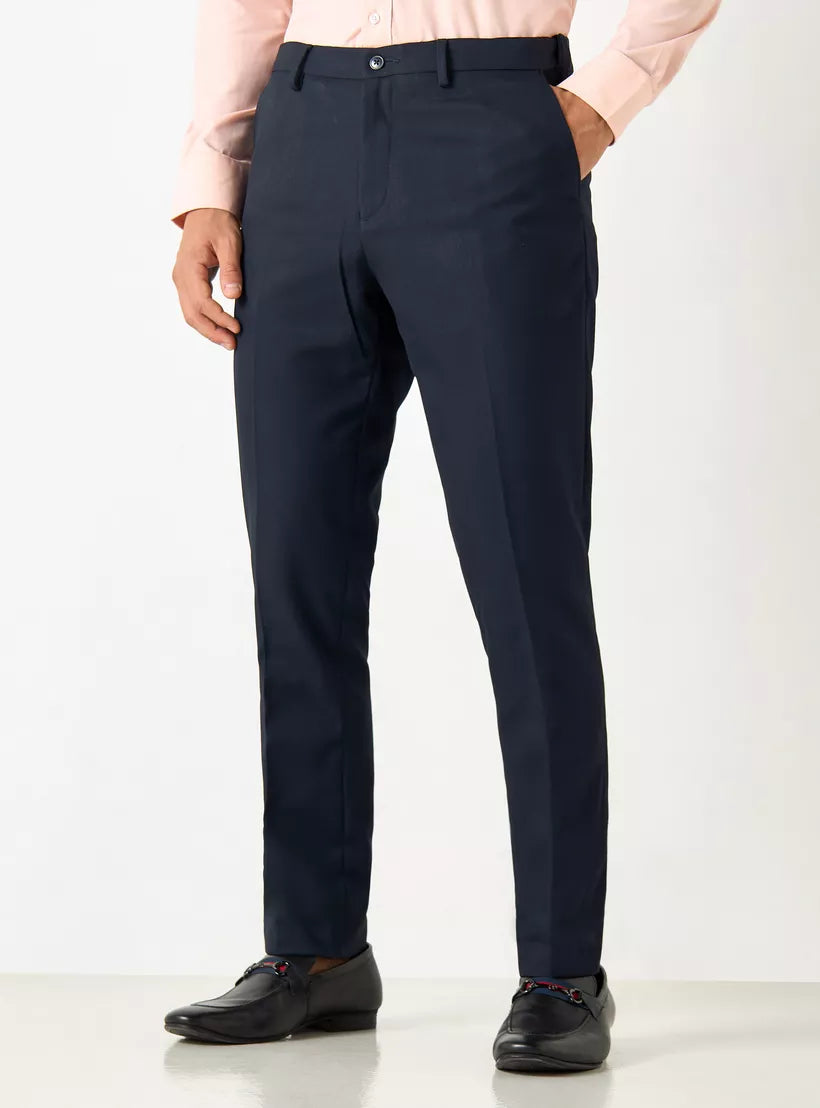 Splash Textured Slim Fit Trousers