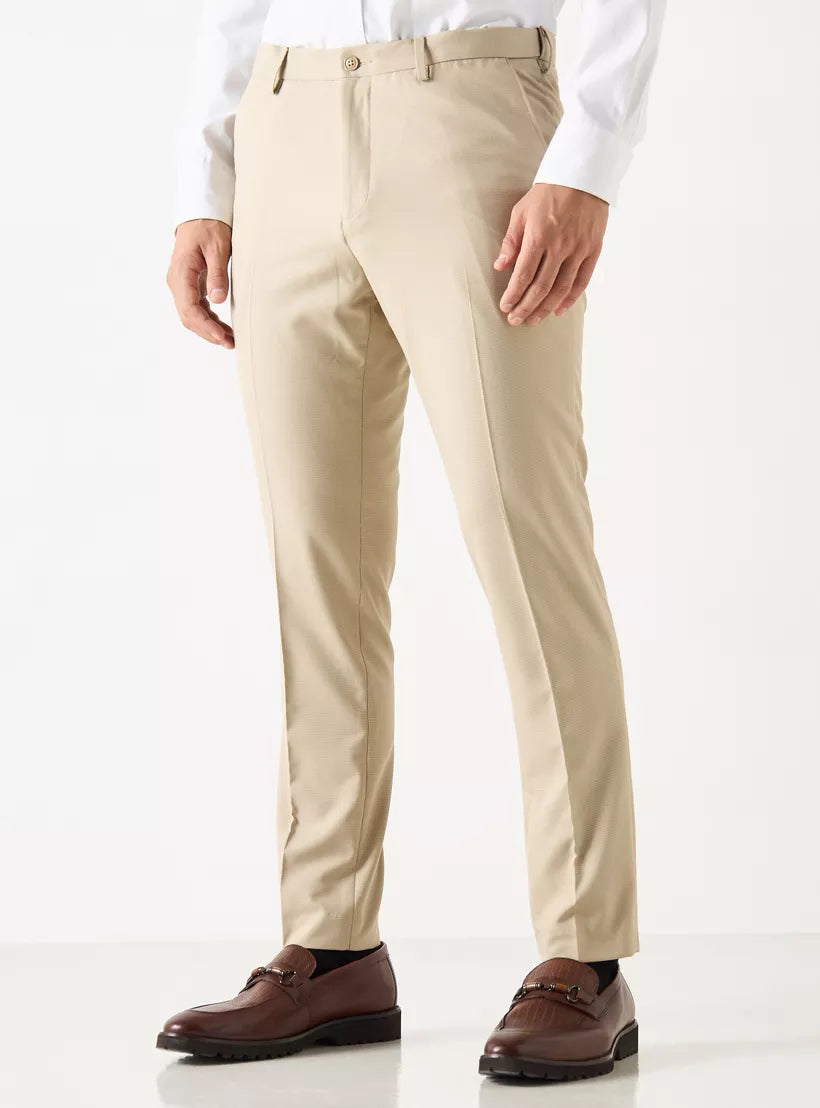 Splash Textured Slim Fit Trousers