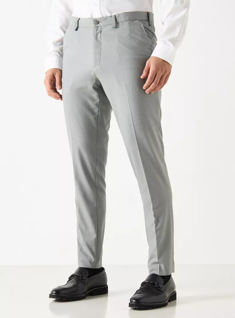 Splash Textured Slim Fit Trousers