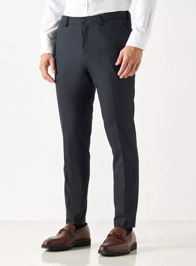 Splash Slim Fit Textured Trousers