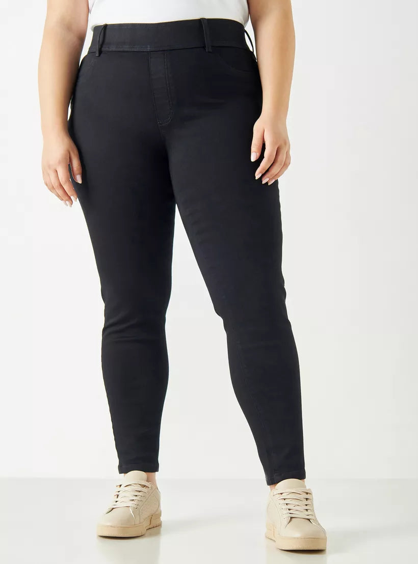 Splash Plus Size Jeggings with Elasticated Waistband