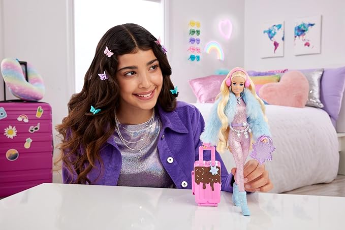 BARBIE Travel Barbie Doll with Wintery Snow Fashion