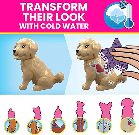 MEGA Barbie Color Reveal Train n Wash Pets