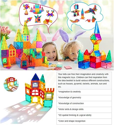 Joytechs Educational 3D Magnetic Tiles Building Blocks