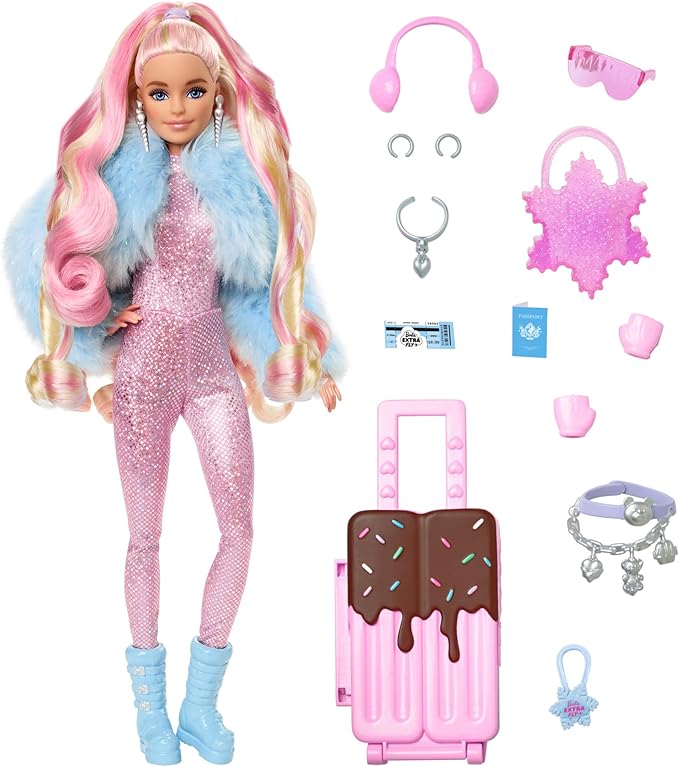 BARBIE Travel Barbie Doll with Wintery Snow Fashion