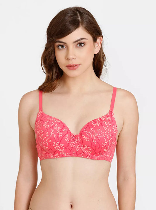 Zivame Printed Padded Wired Bra with Adjustable Shoulder Straps