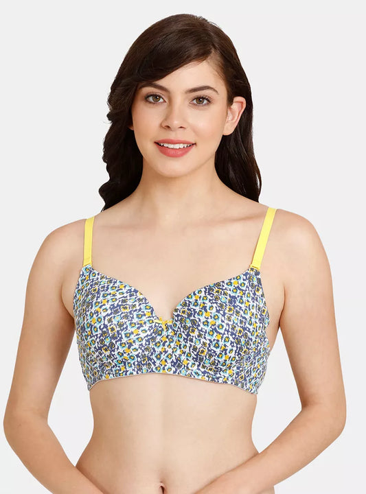 Zivame Printed Padded Wired Bra with Adjustable Shoulder Straps
