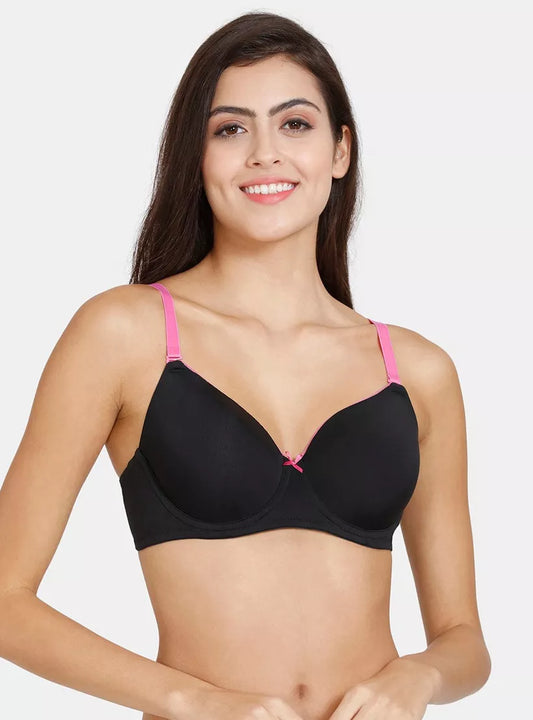 Zivame Wired Padded T-shirt Bra with Adjustable Straps