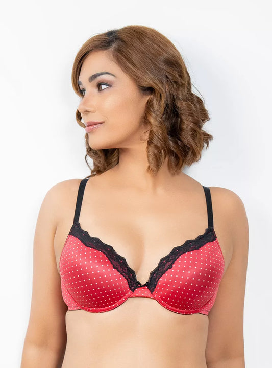 Aadaraya Lace Detail A-frame Bra with Hook and Eye Closure