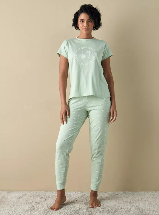 Splash All-Over Printed T-shirt and Pyjama Set