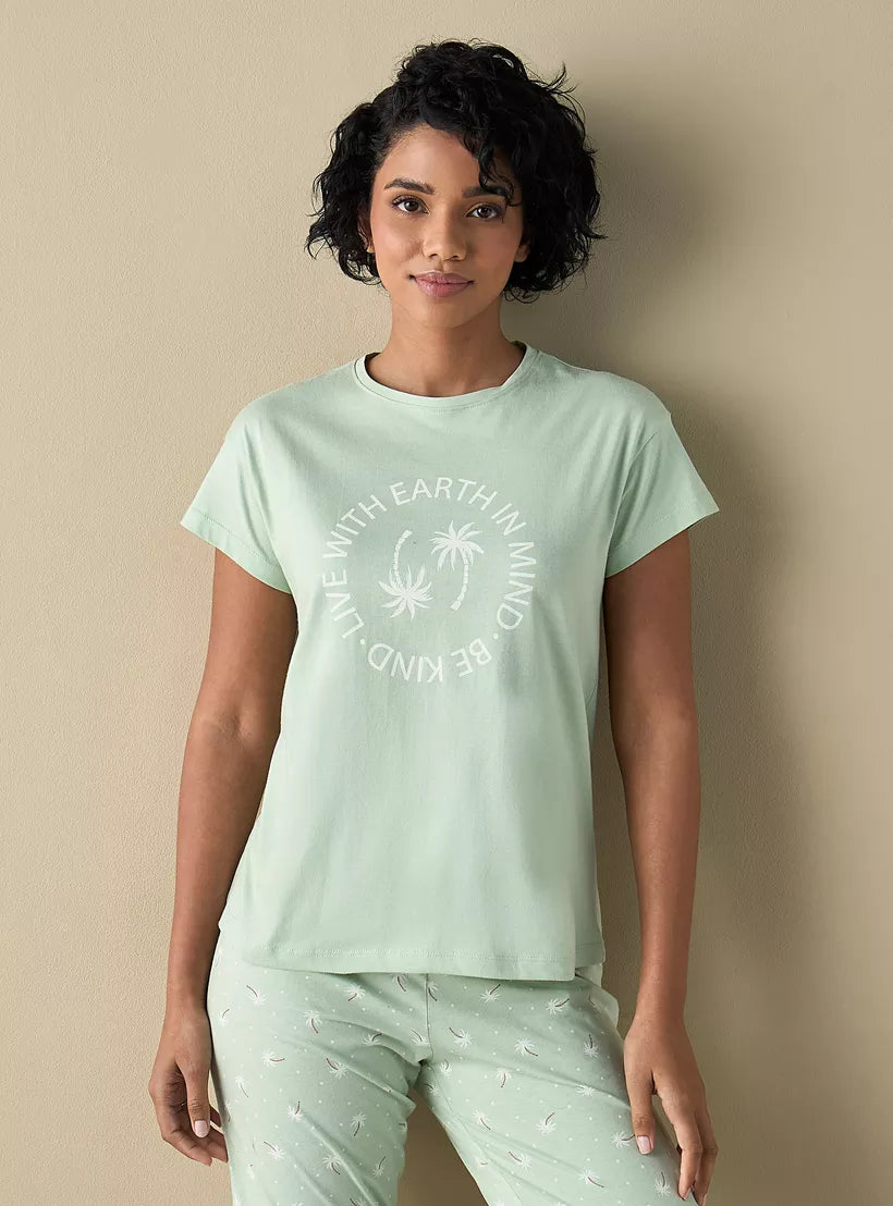 Splash All-Over Printed T-shirt and Pyjama Set