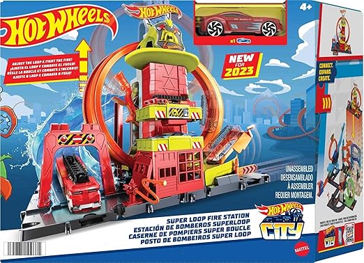 Hot Wheels City Super Loop Fire Station Playset