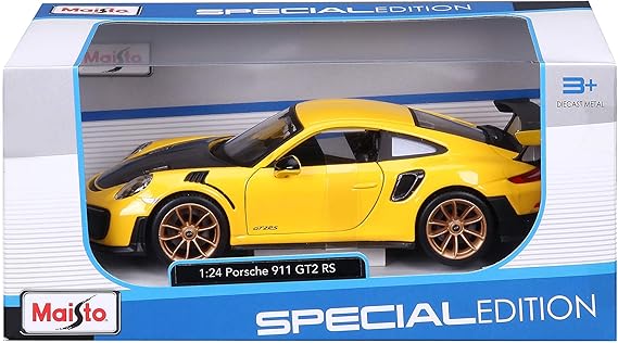 Maisto Porsche 911 GT2 RS Yellow with Carbon Hood 1/24