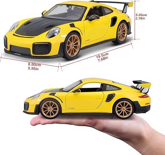 Maisto Porsche 911 GT2 RS Yellow with Carbon Hood 1/24