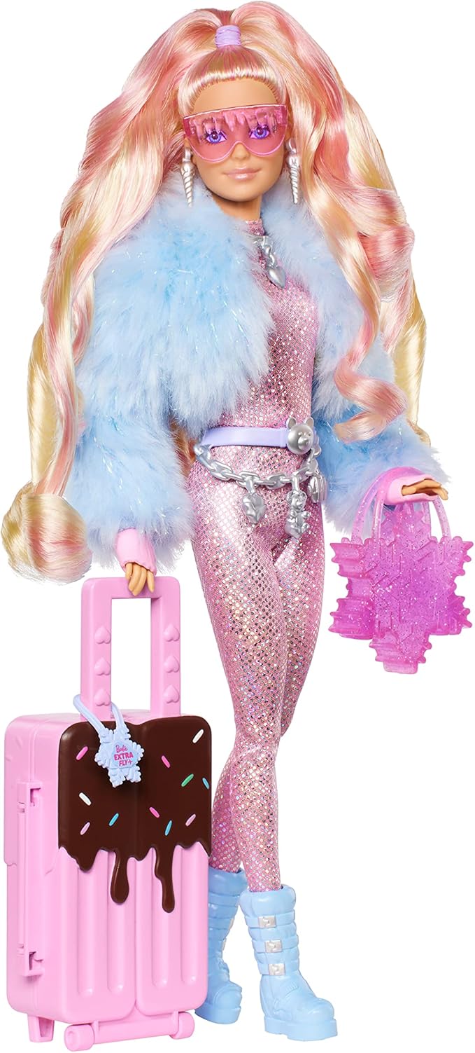 BARBIE Travel Barbie Doll with Wintery Snow Fashion
