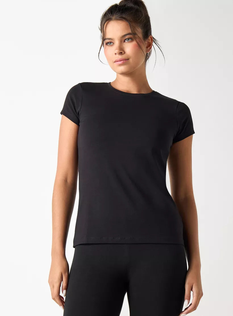 Splash T-shirt with Crew Neck and Cap Sleeves
