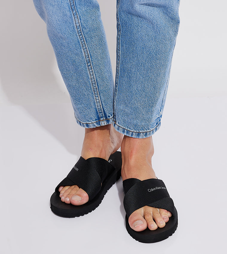 Calvin Klein Logo Detail Open Toe Casual Sandals