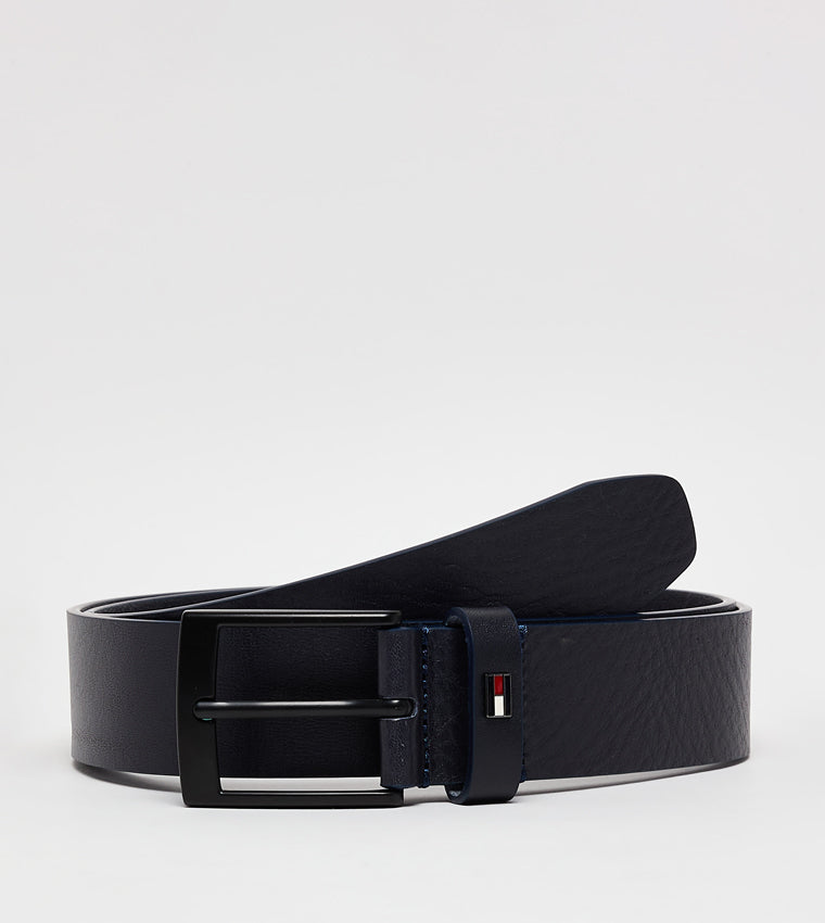 Tommy Hilfiger ADAN Logo Flag Leather Belt (Men's)
