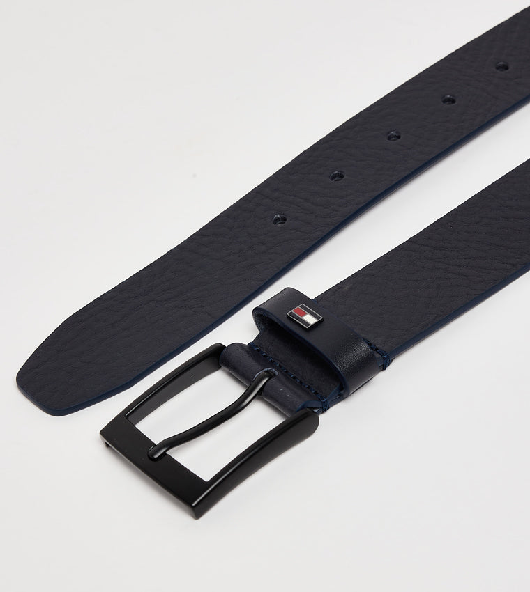Tommy Hilfiger ADAN Logo Flag Leather Belt (Men's)