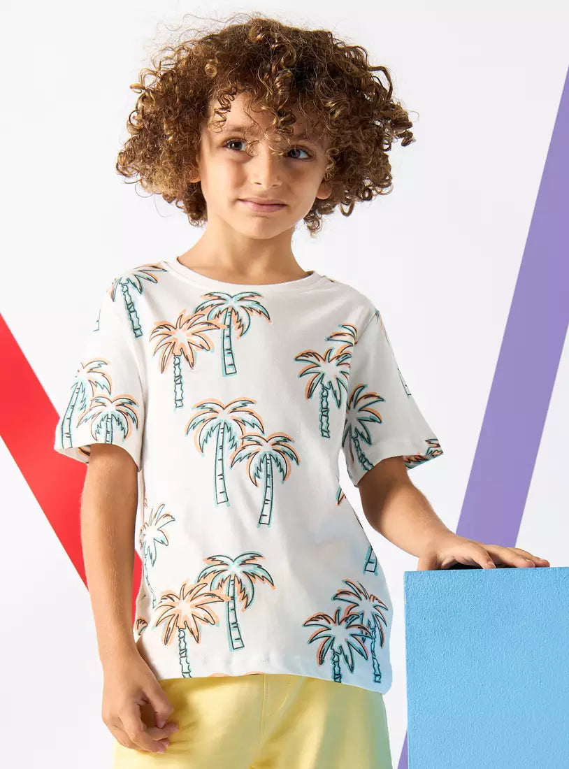 Max All-Over Palm Tree Print T-shirt