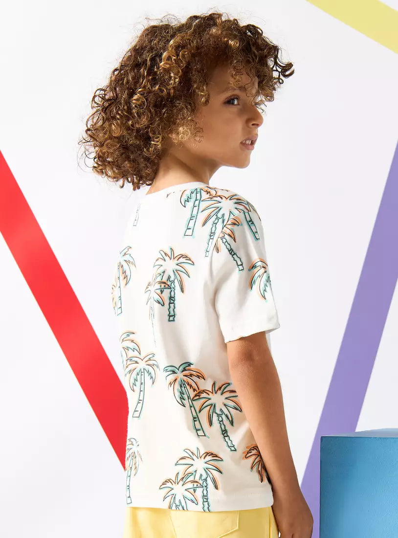 Max All-Over Palm Tree Print T-shirt