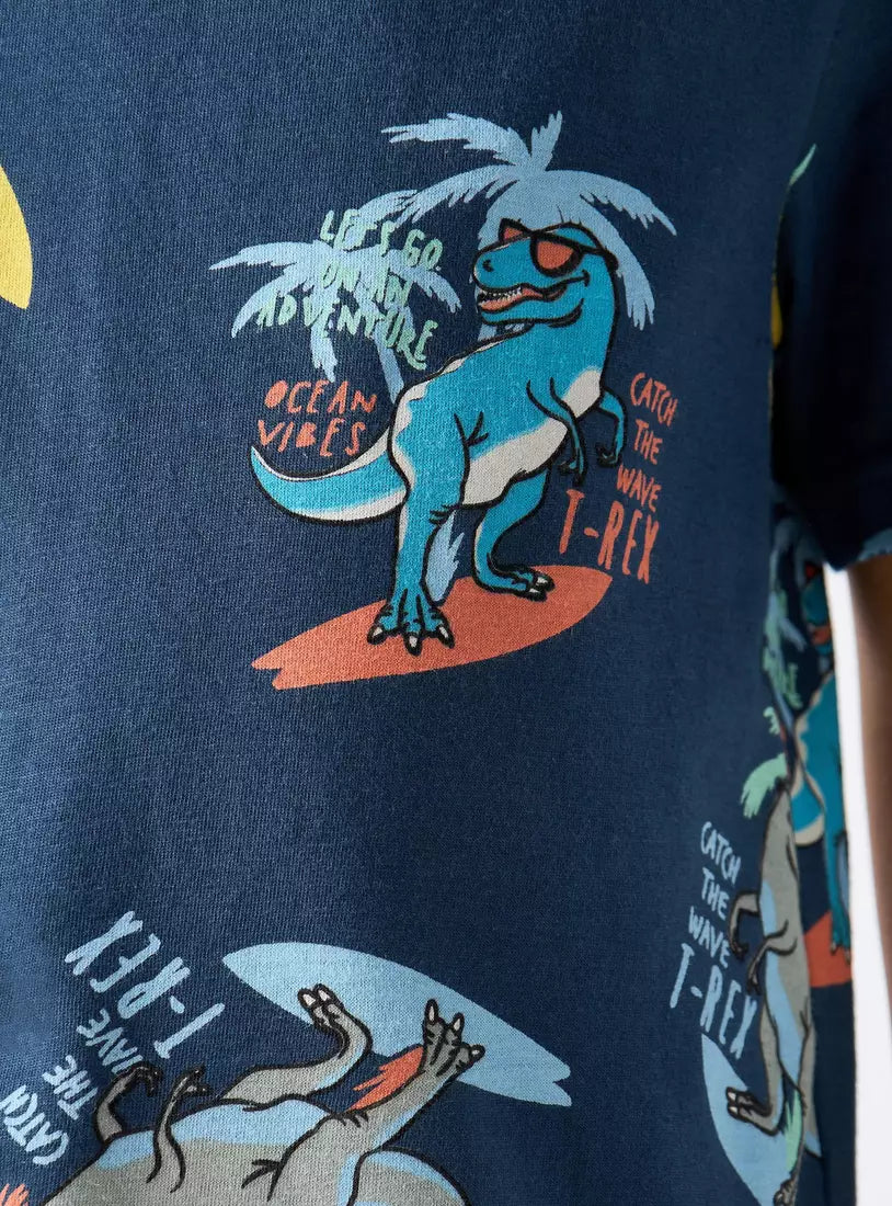 Max All-Over Dinosaur Print T-shirt