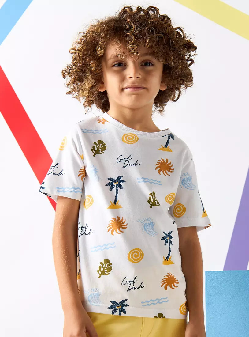 Max All-Over Tropical Print T-shirt