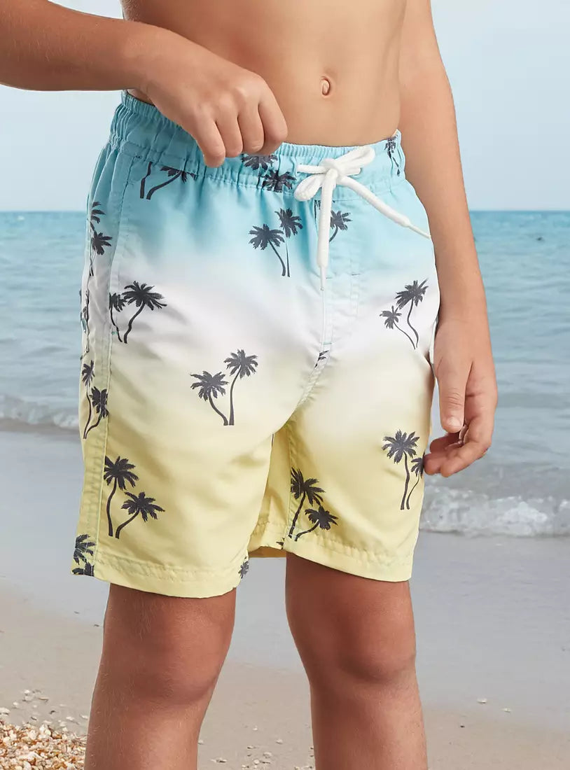 Max All-Over Palm Tree Print Swim Shorts