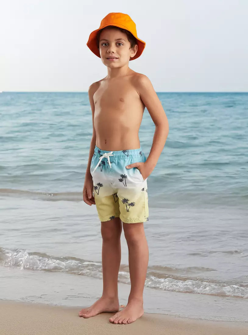 Max All-Over Palm Tree Print Swim Shorts
