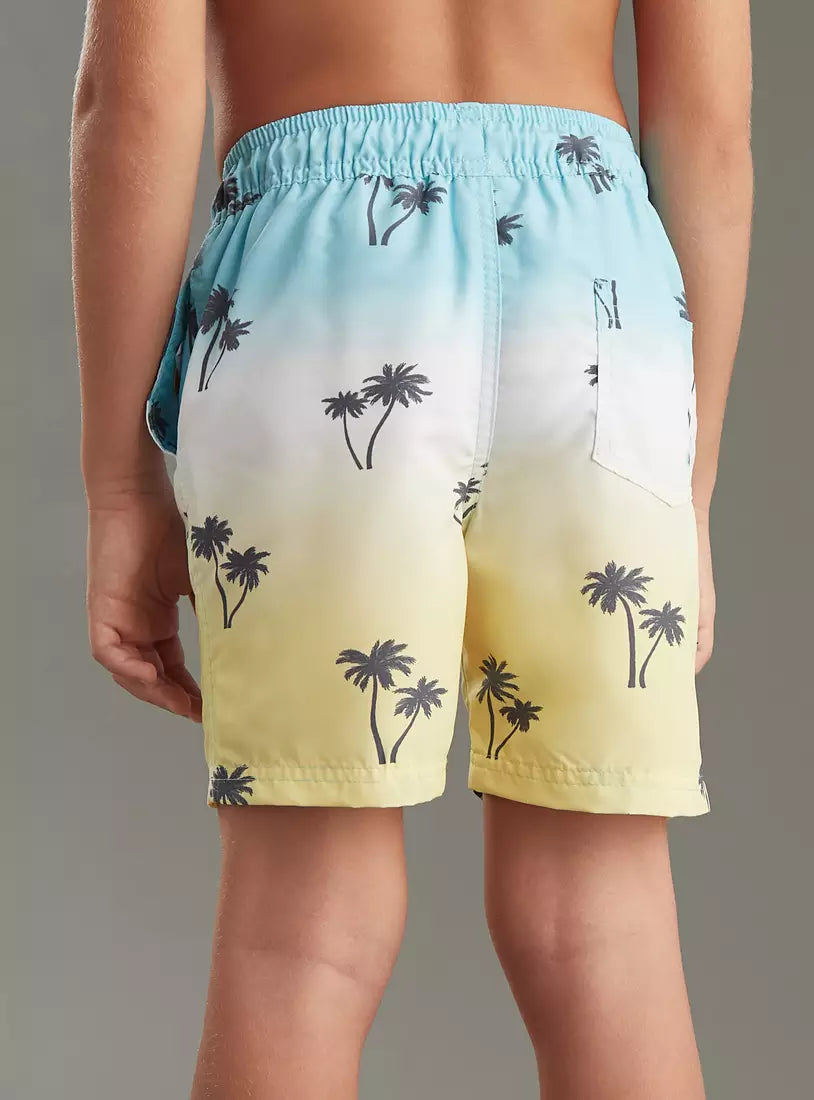 Max All-Over Palm Tree Print Swim Shorts
